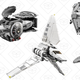 LEGO TIE Advanced Prototype, $32 | LEGO Imperial Shuttle, $64 | LEGO AT-ST Walker, $32